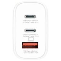 Skross Power Charger 65W PD GaN EU USB Ladegerät 65W 1x USB-A, 2x USB-C® USB PD Weiß Innenbereich Skross Power Charger 65W PD GaN EU USB Ladegerät 65W 1x USB-A, 2x USB-C® USB PD Weiß Innenbereich