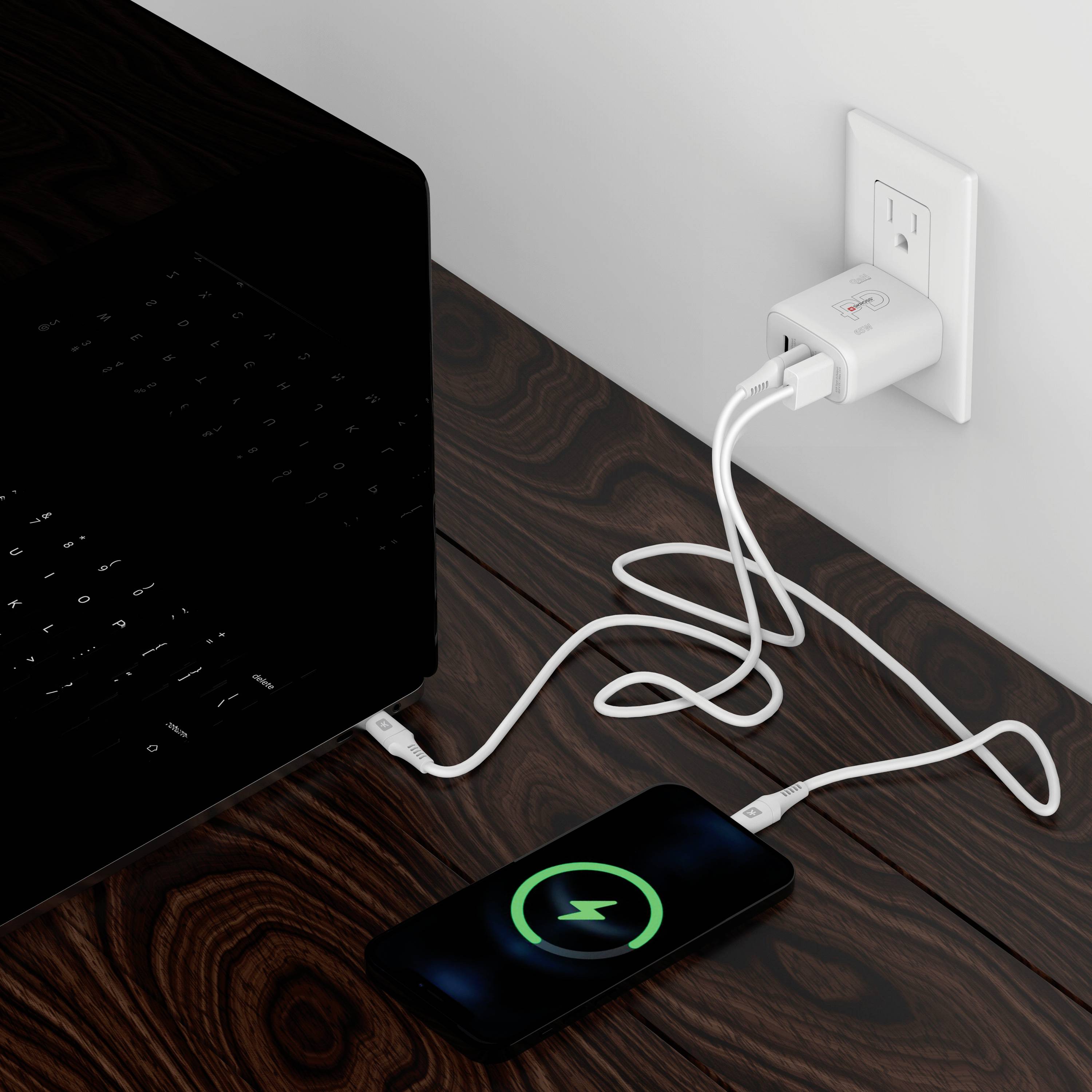 Skross Power Charger 65W PD GaN US USB Ladegerät 65W 1x USB-A, 2x USB-C® USB PD Weiß Innenbereich