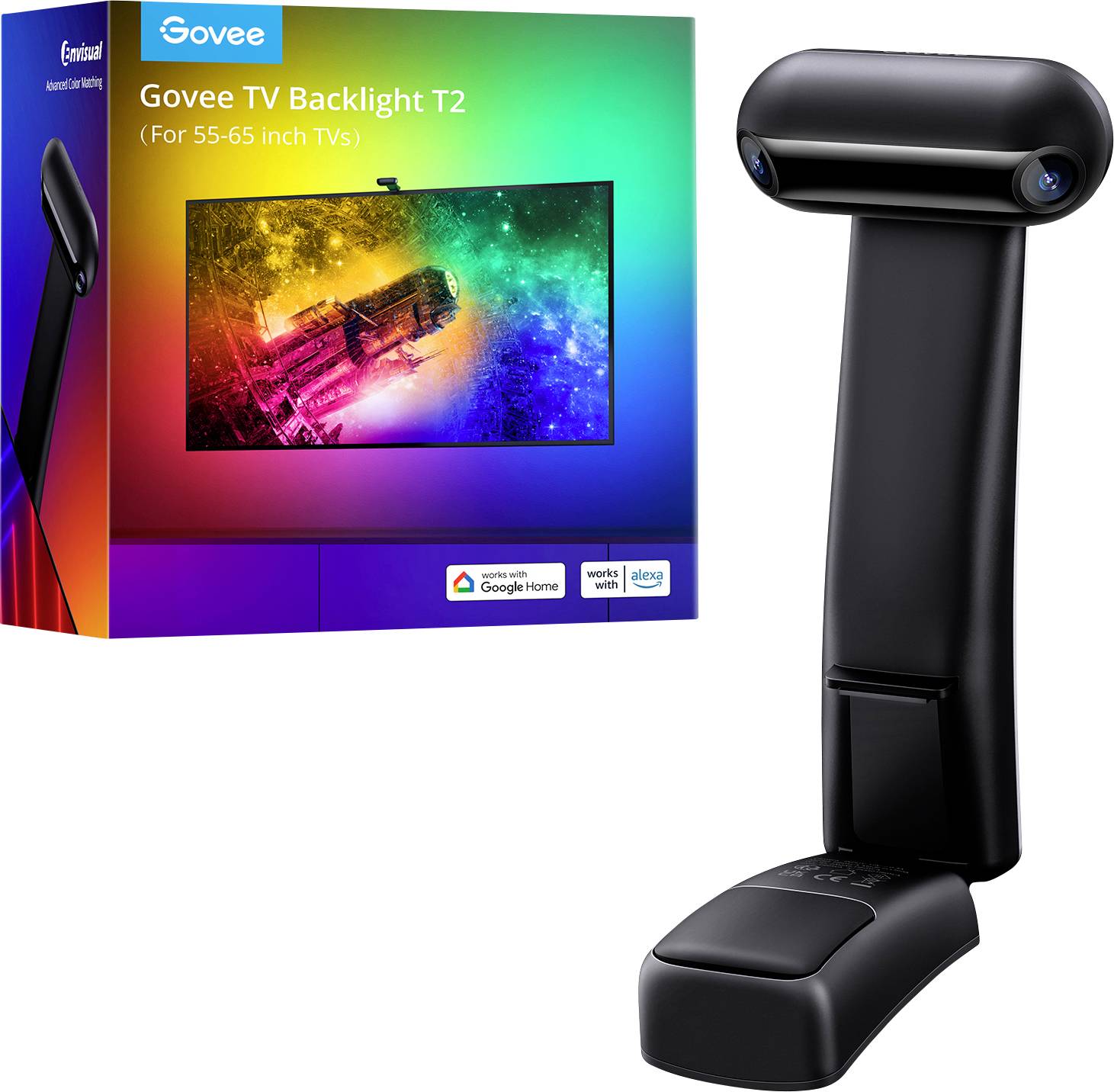 Govee Envisual TV Backlight T2 with Dual Cameras 55" - 65" H605C311 LED-Lichtleisten-Komplettset 12 V, 100 V, 240V RGB 1 Set