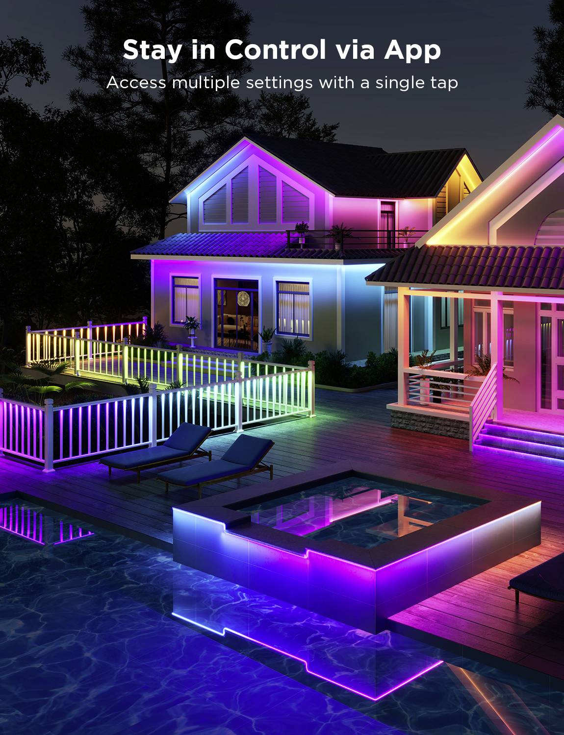 Govee LED Phantasy Outdoor Strip Light 10 Meter H70A13D1 LED-Lichtband 36V 10m RGB 1St.