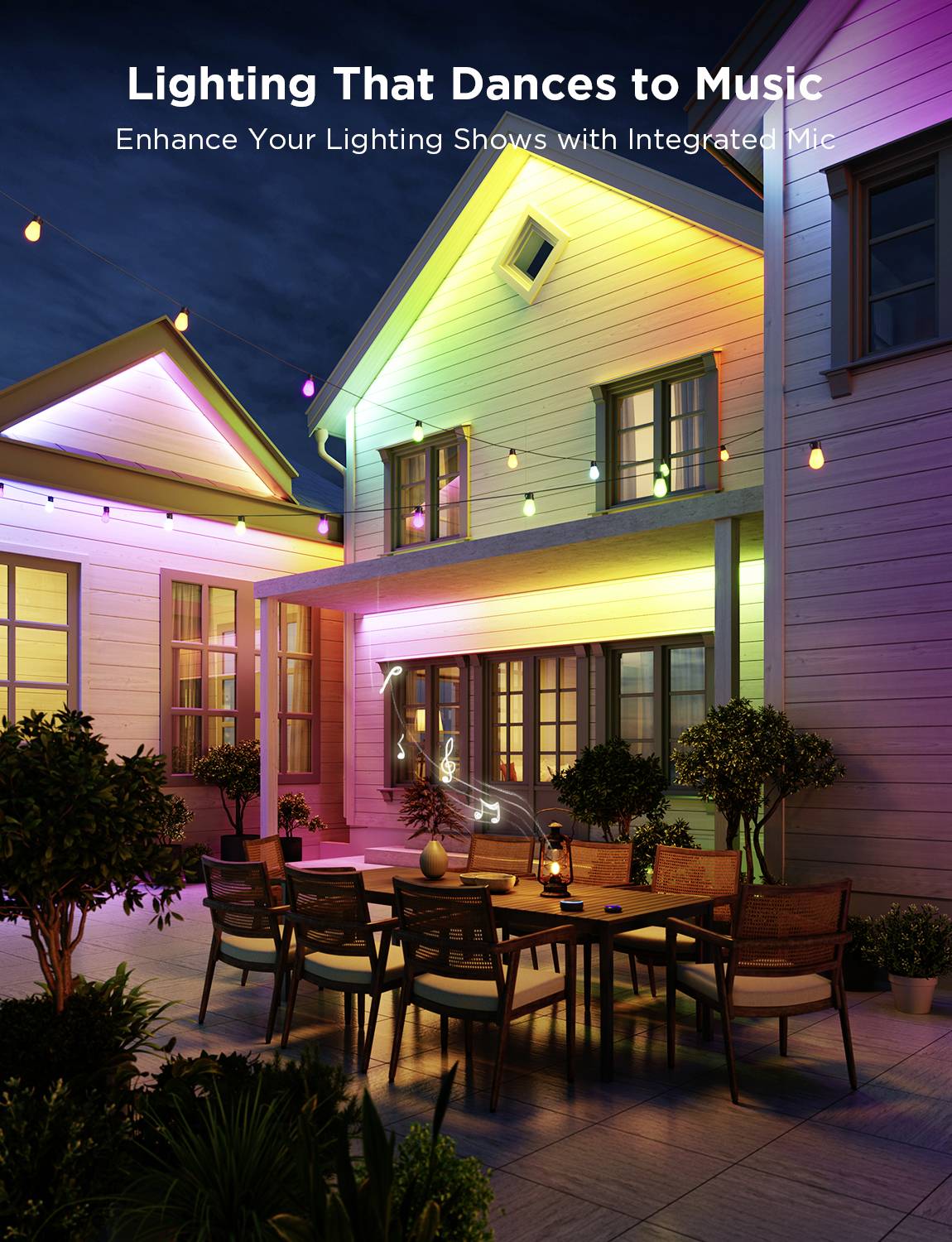 Govee LED Phantasy Outdoor Strip Light 10 Meter H70A13D1 LED-Lichtband 36V 10m RGB 1St.