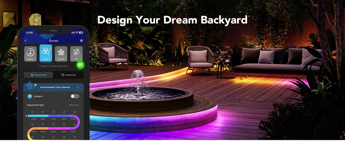 Govee LED Phantasy Outdoor Strip Light 10 Meter H70A13D1 LED-Lichtband 36V 10m RGB 1St.