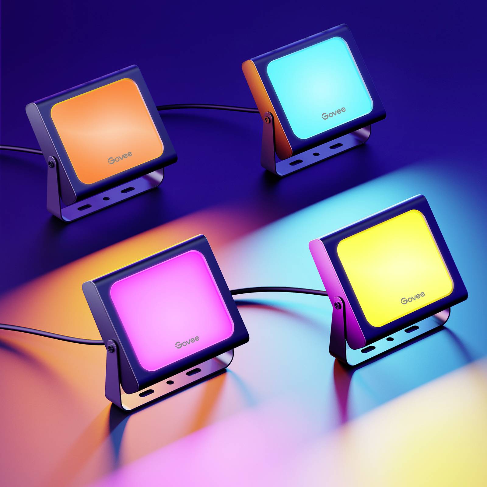 Govee LED Smart Outdoor Flood Lights 4 Pack H7060312 Effektleuchte 24 W RGB