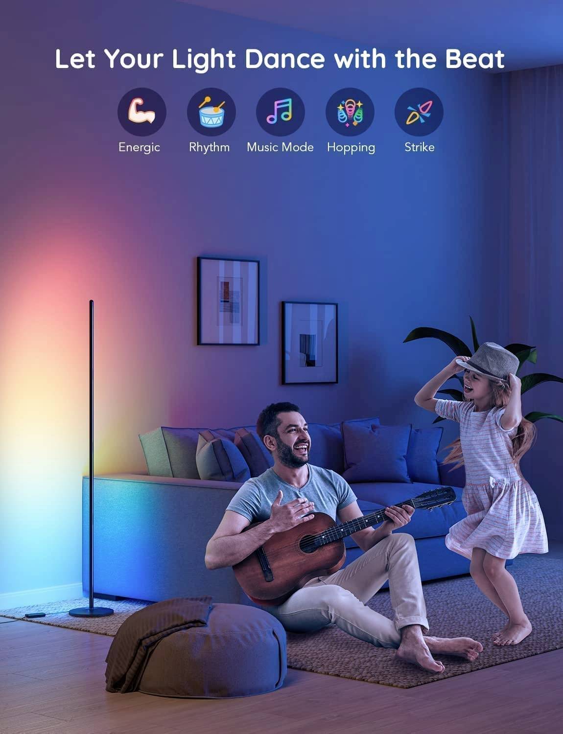 Govee Smart Corner Floor Lamp H6076312 LED-Stehlampe EEK: G (A - G) 24W LED Schwarz