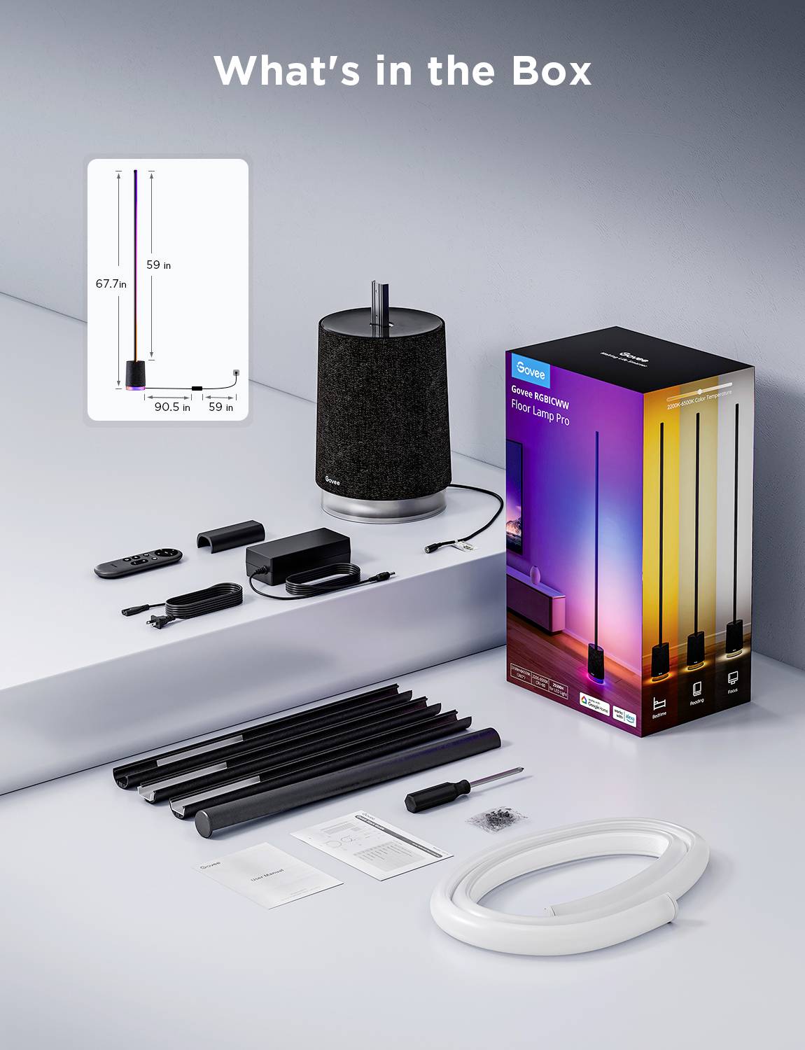 Govee Lyra Corner Floor Lamp with Speaker black H6079312 LED-Stehlampe Lavalampenleuchtmittel Schwarz