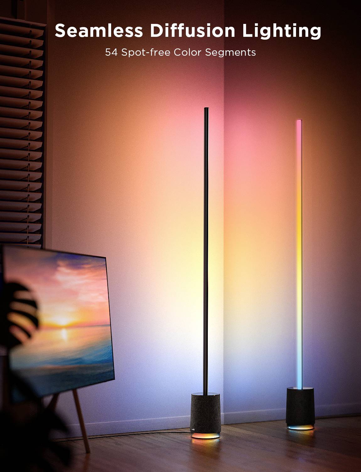 Govee Lyra Corner Floor Lamp with Speaker black H6079312 LED-Stehlampe Lavalampenleuchtmittel Schwarz