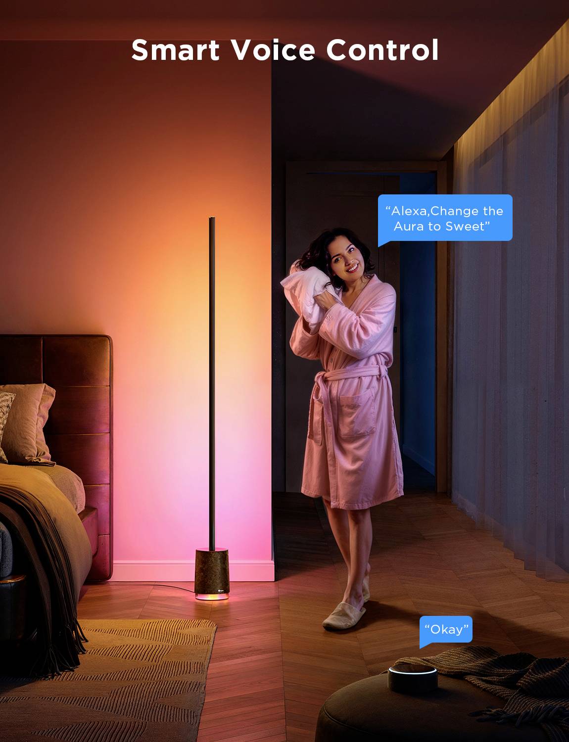 Govee Lyra Corner Floor Lamp with Speaker black H6079312 LED-Stehlampe Lavalampenleuchtmittel Schwarz