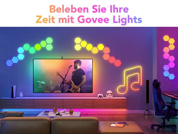 Govee 5 Glide Hexa Light Panels B6061 LED-Panel (Basis) EEK: G (A - G) 36W LED Weiß