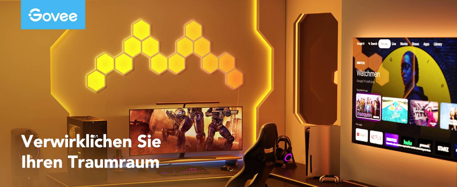 Govee 5 Glide Hexa Light Panels B6061 LED-Panel (Basis) EEK: G (A - G) 36W LED Weiß