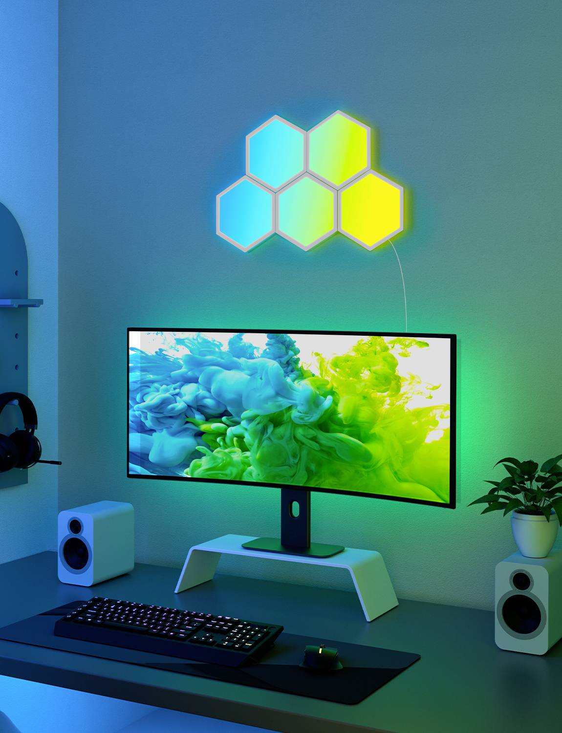 Govee 5 Glide Hexa Light Panels B6061 LED-Panel (Basis) EEK: G (A - G) 36W LED Weiß