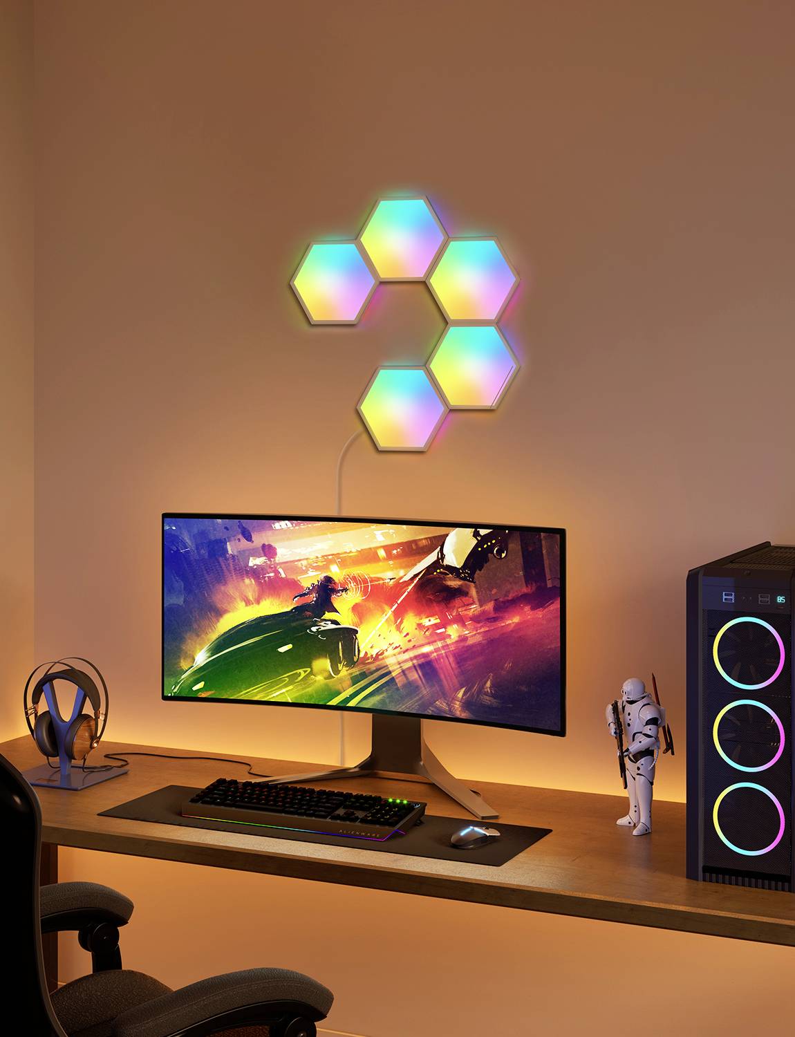 Govee 5 Glide Hexa Light Panels B6061 LED-Panel (Basis) EEK: G (A - G) 36W LED Weiß