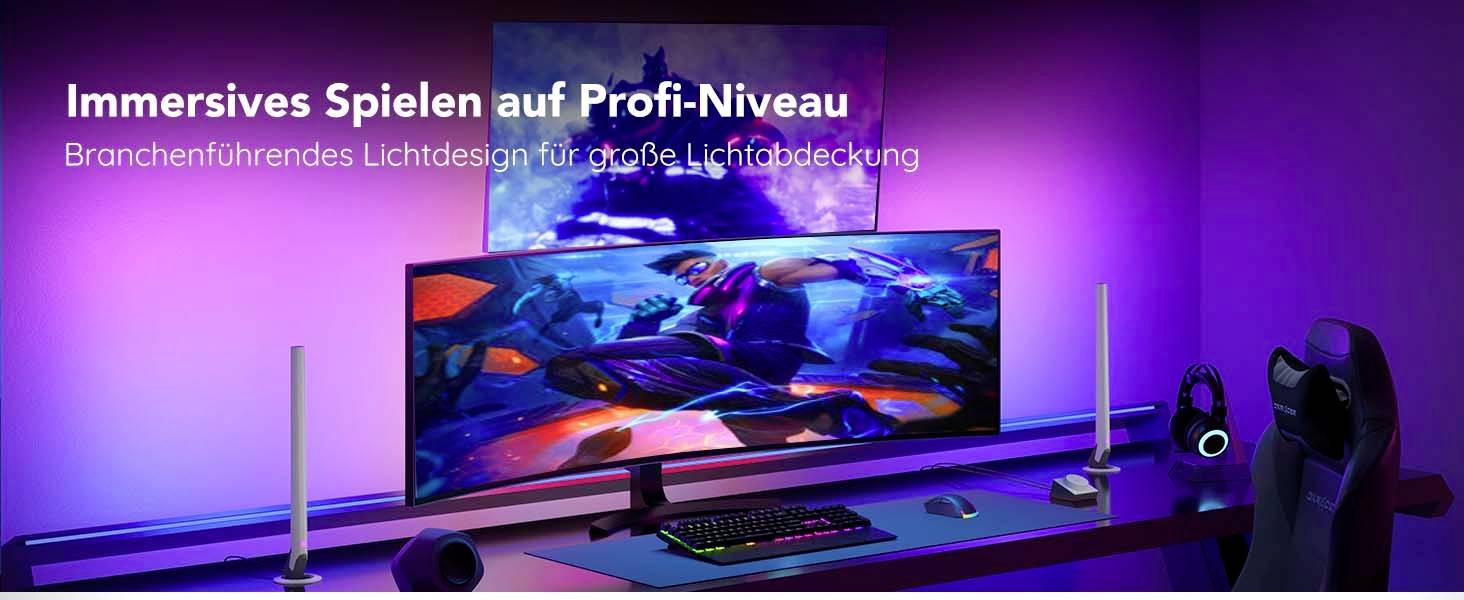 Govee Gaming Smart Light Bars H6047 LED-Tischlampe EEK: G (A - G) 24W LED Weiß, Schwarz
