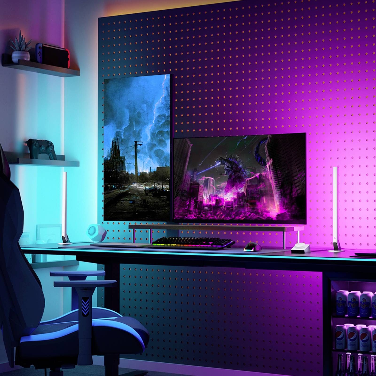 Govee Gaming Smart Light Bars H6047 LED-Tischlampe EEK: G (A - G) 24 W LED Weiß, Schwarz