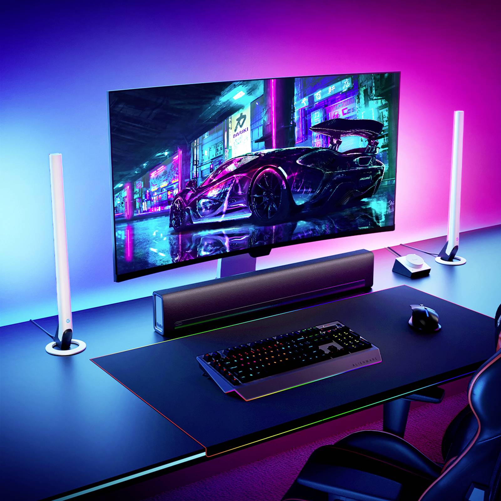 Govee Gaming Smart Light Bars H6047 LED-Tischlampe EEK: G (A - G) 24W LED Weiß, Schwarz