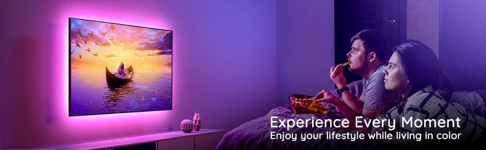 Govee RGB Bluetooth LED Backlight for 46”- 60” TVs H6179 LED-Streifen-Komplettset mit USB-Anschluss 5V RGB 1 Set