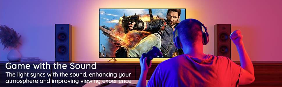 Govee RGB Bluetooth LED Backlight for 46”- 60” TVs H6179 LED-Streifen-Komplettset mit USB-Anschluss 5V RGB 1 Set