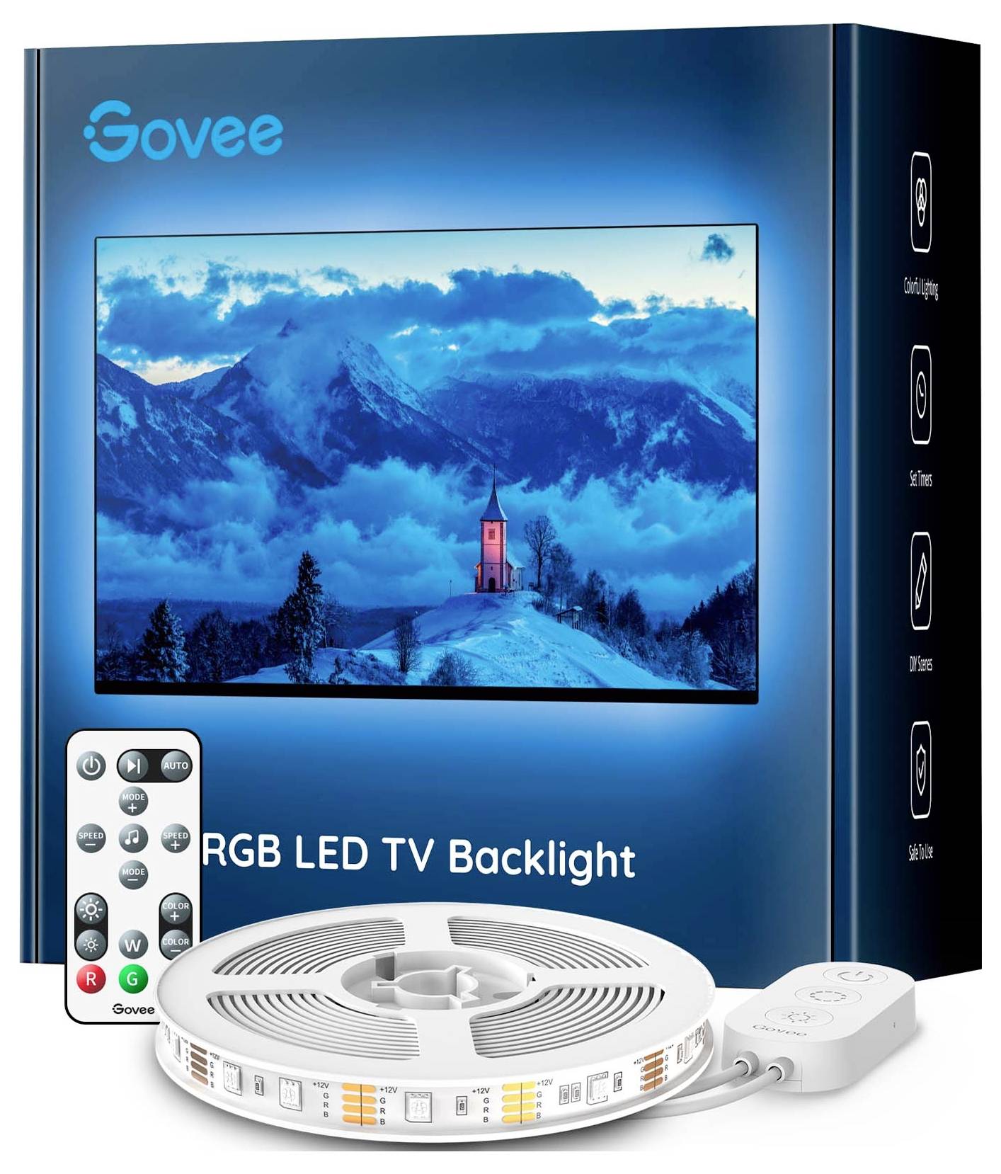 Govee RGB Bluetooth LED Backlight for 46”- 60” TVs H6179 LED-Streifen-Komplettset mit USB-Anschluss 5V RGB 1 Set