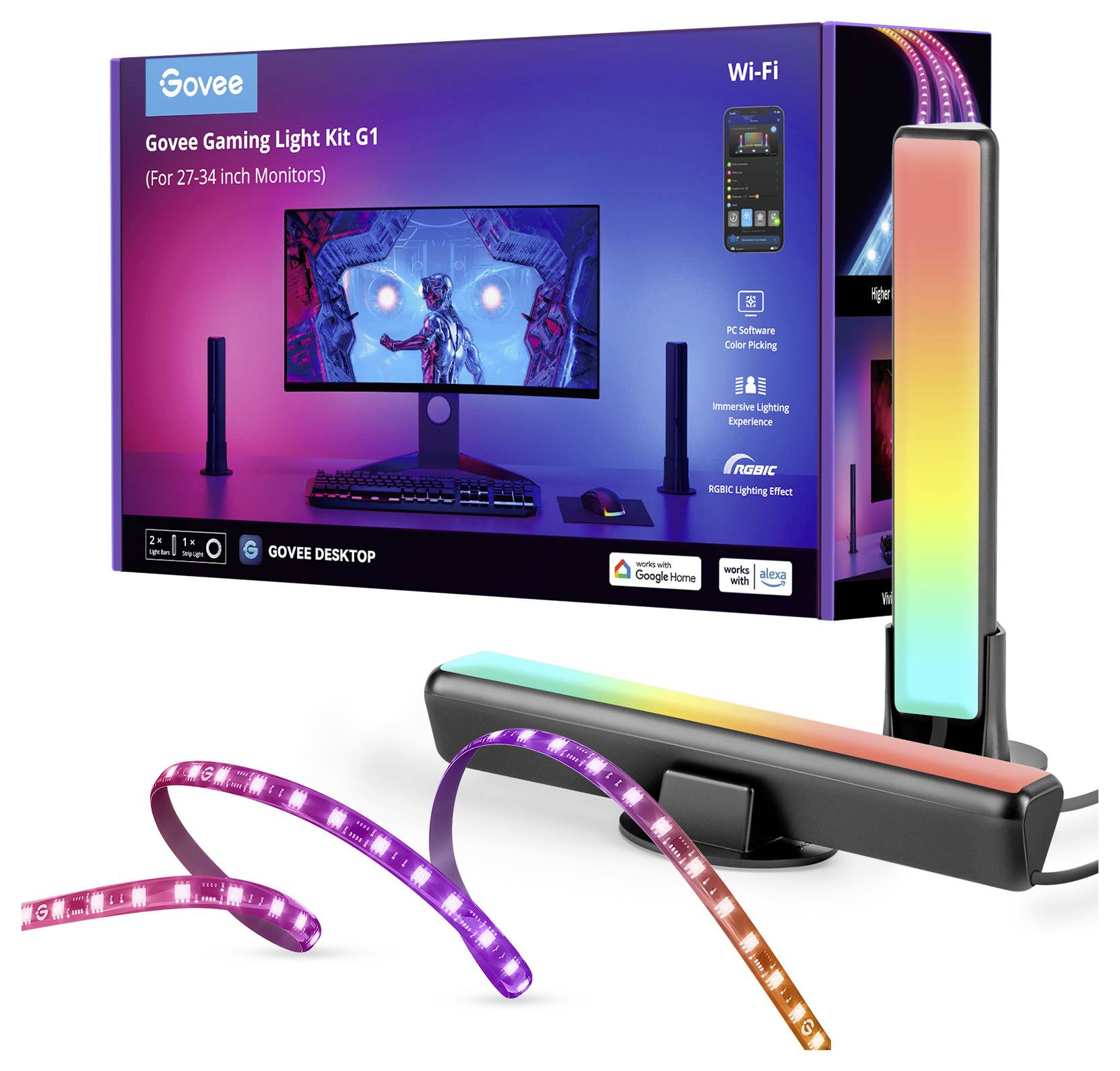 Govee PC Monitor Pro Kit for 27-34 inch Monitor H6608 LED-Lichtleisten-Komplettset EEK: G (A - G) 12 V, 100 V, 240V 1 Set