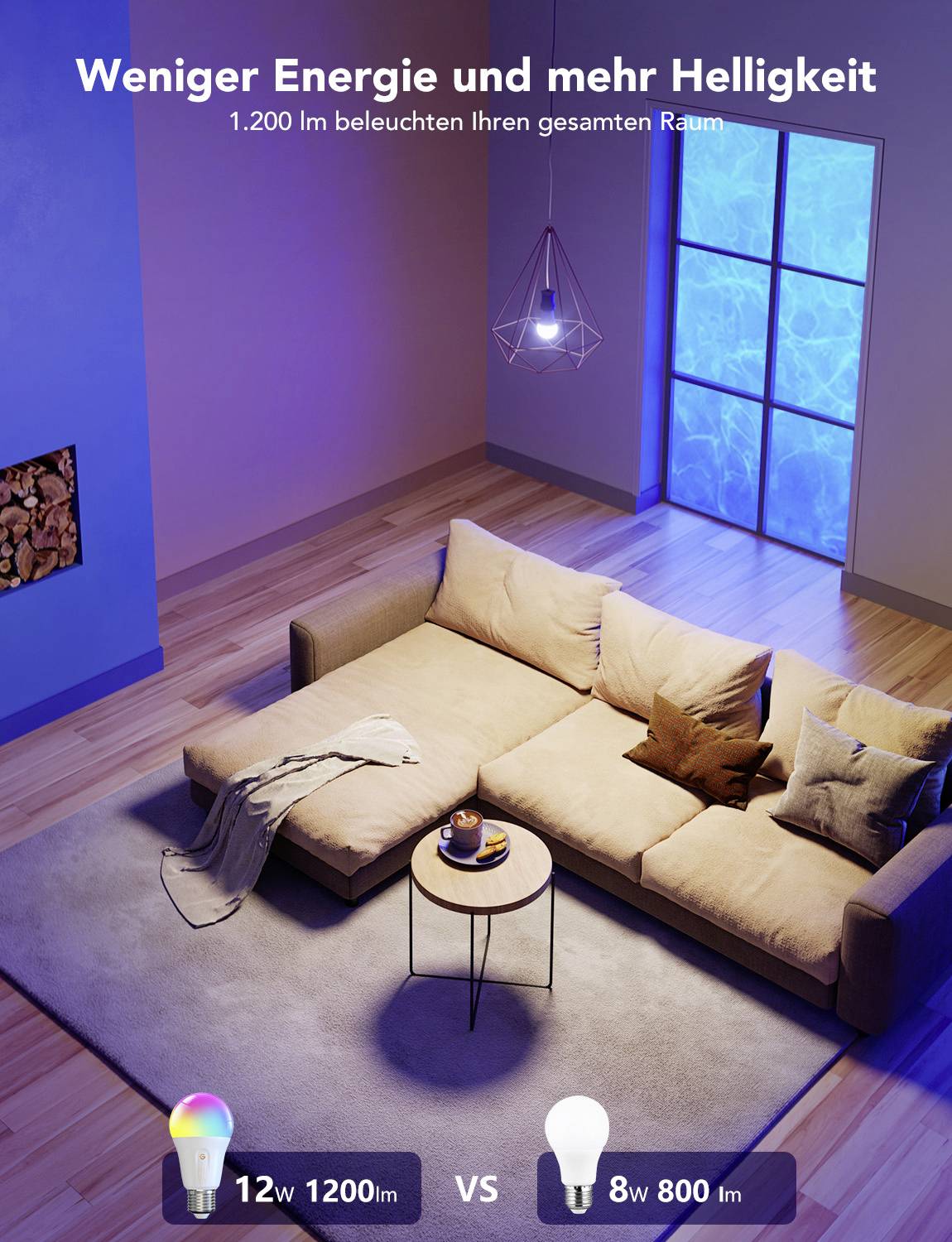 Govee H60093C1 LED EEK F (A - G) E27 Glühlampenform 13W RGB, Warmweiß app-gesteuert 1St.