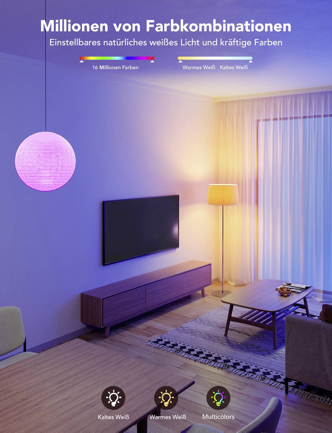 Govee H60093C1 LED EEK F (A - G) E27 Glühlampenform 13W RGB, Warmweiß app-gesteuert 1St.