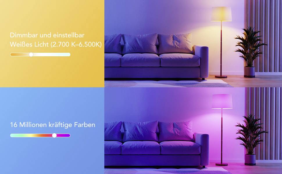 Govee H60093C1 LED EEK F (A - G) E27 Glühlampenform 13W RGB, Warmweiß app-gesteuert 1St.