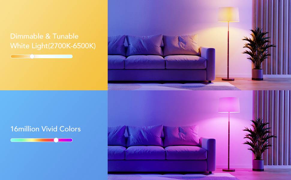 Govee H60093C1 LED EEK F (A - G) E27 Glühlampenform 13W RGB, Warmweiß app-gesteuert 1St.