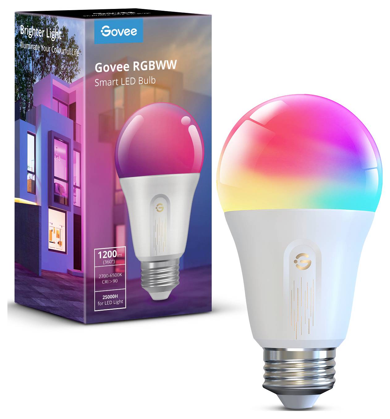 Govee H60093C1 LED EEK F (A - G) E27 Glühlampenform 13W RGB, Warmweiß app-gesteuert 1St.