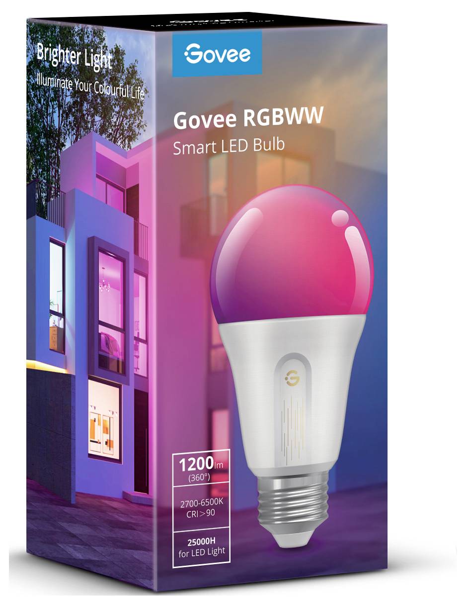 Govee H60093C1 LED EEK F (A - G) E27 Glühlampenform 13W RGB, Warmweiß app-gesteuert 1St.