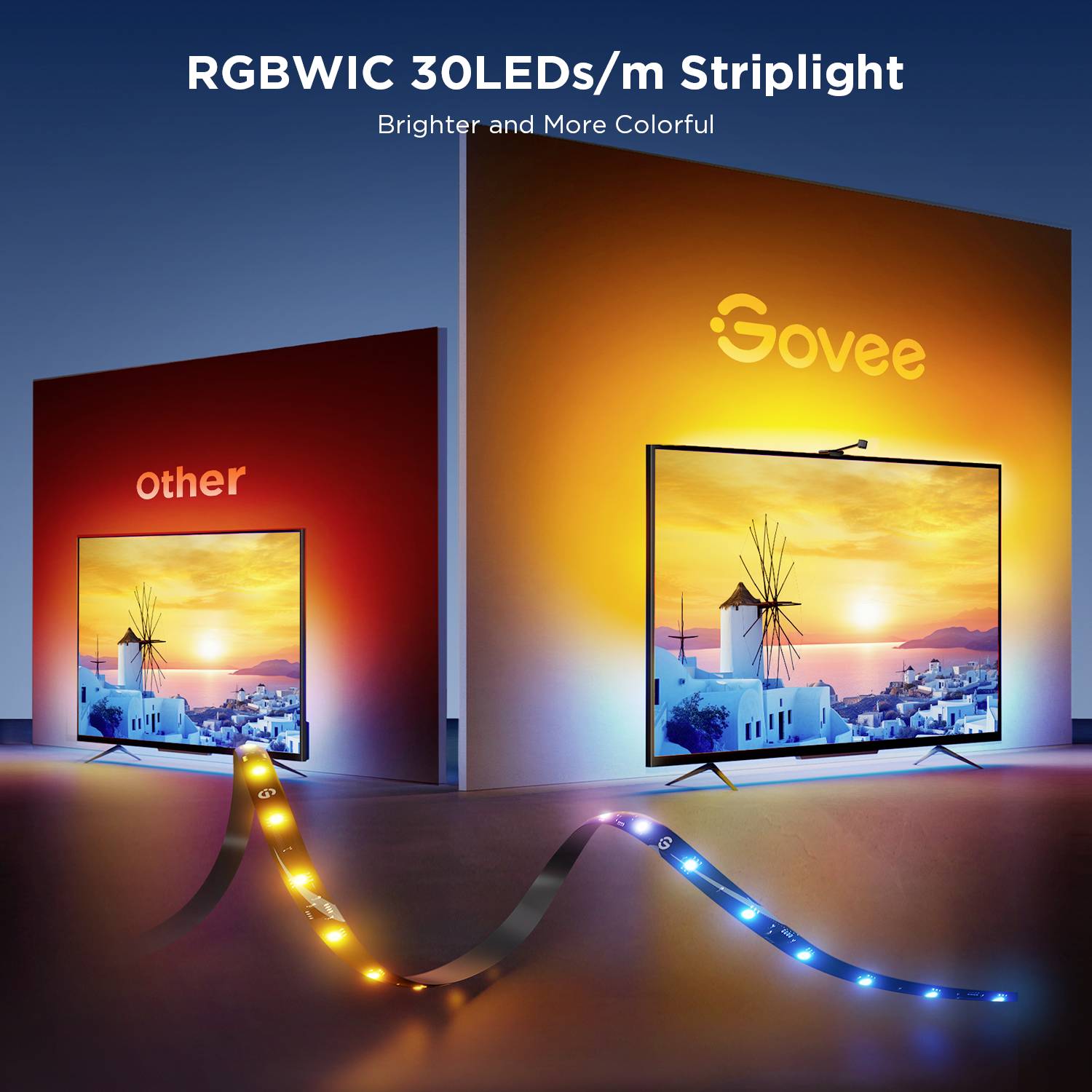Govee Netflix Envisual TV Backlight 55~65 inch H6098CD1 LED-Lichtband 100 V, 240 V, 12 V RGB 1 Set