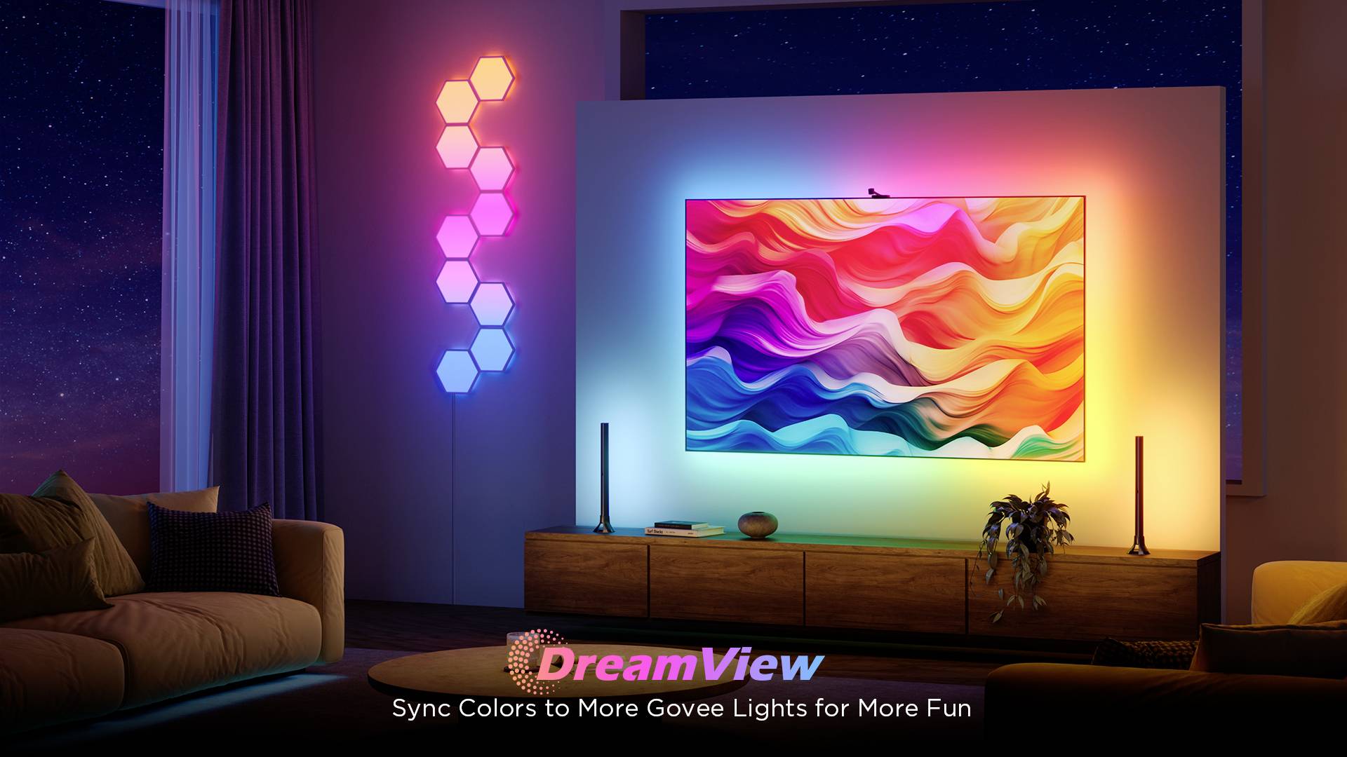 Govee Netflix Envisual TV Backlight 55~65 inch H6098CD1 LED-Lichtband 100 V, 240 V, 12 V RGB 1 Set