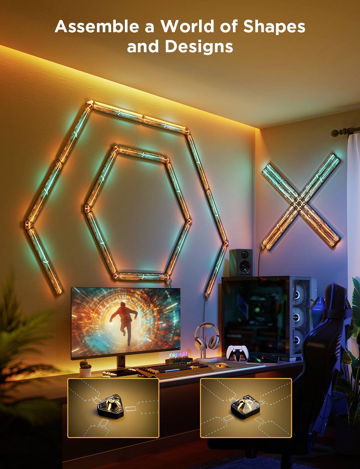 Govee Gaming Wall light H6063312 LED-Wandleuchte 72W LED-Modul Schwarz