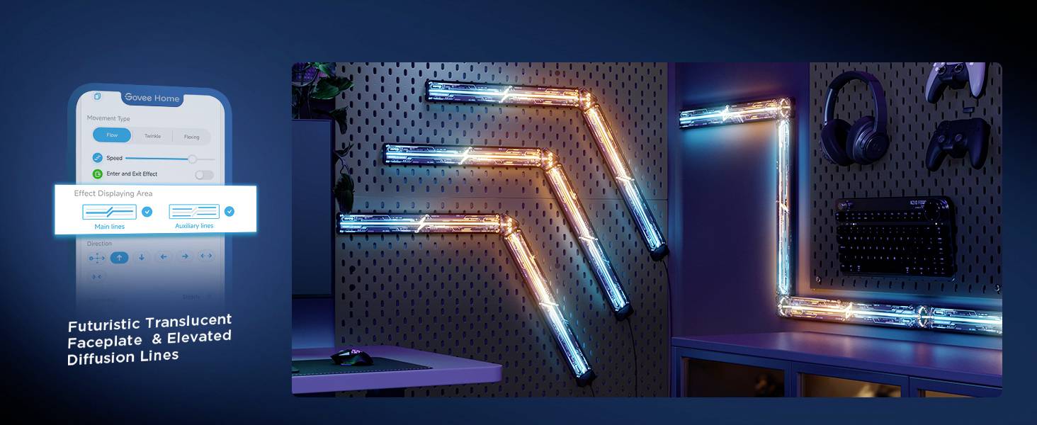 Govee Gaming Wall light H6063312 LED-Wandleuchte 72W LED-Modul Schwarz