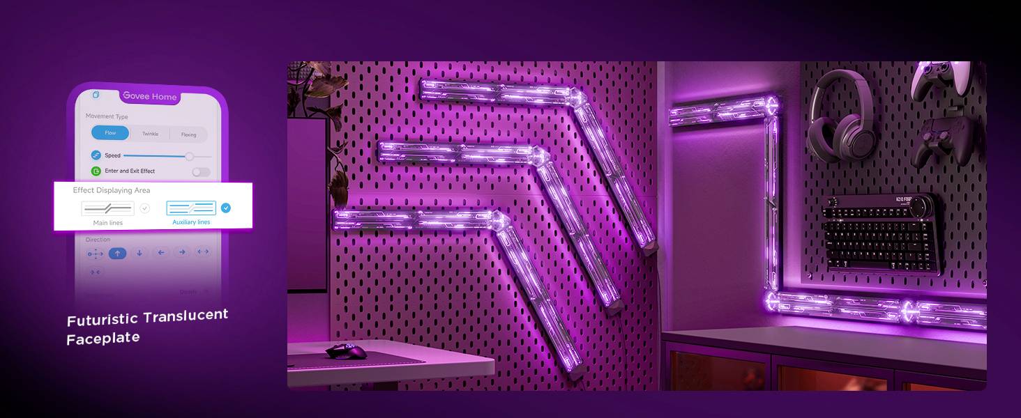 Govee Gaming Wall light H6063312 LED-Wandleuchte 72W LED-Modul Schwarz