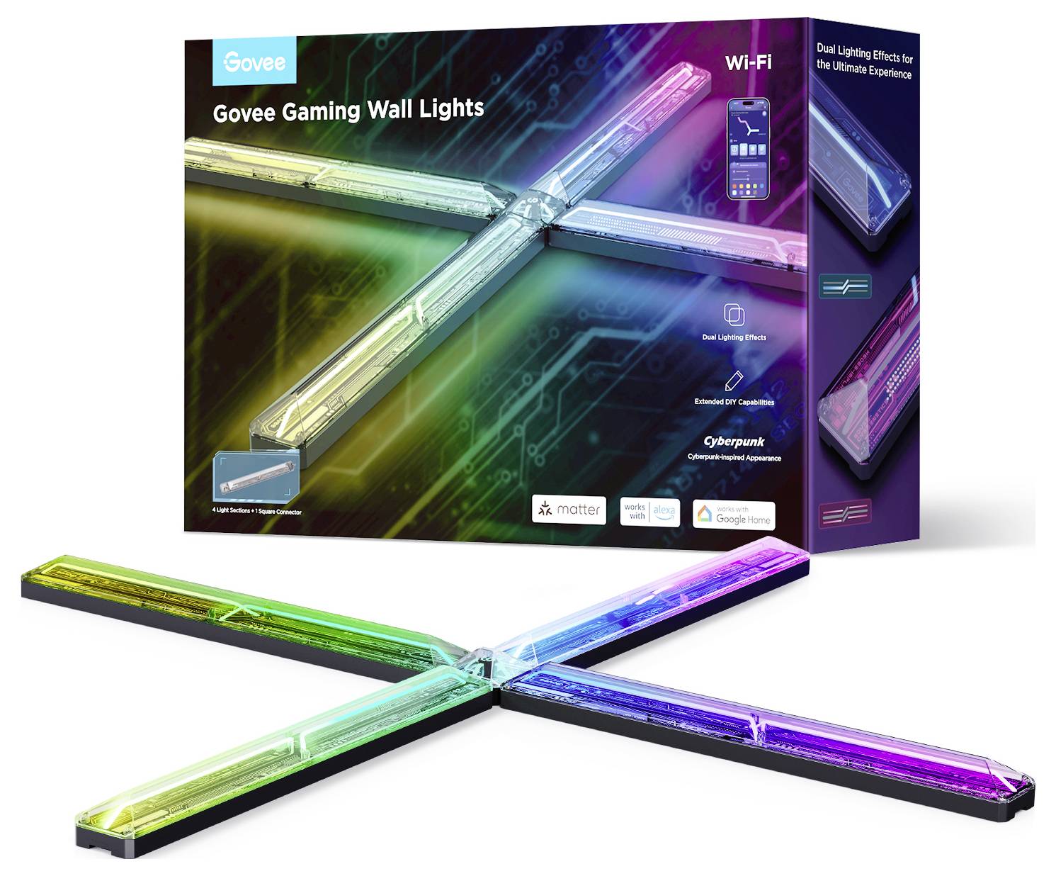 Govee Gaming Wall light H6063312 LED-Wandleuchte 72W LED-Modul Schwarz