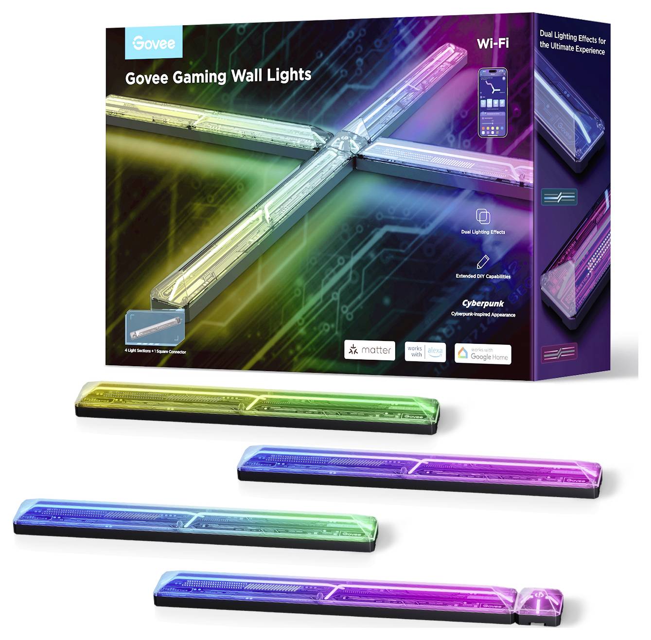 Govee Gaming Wall light H6063312 LED-Wandleuchte 72W LED-Modul Schwarz