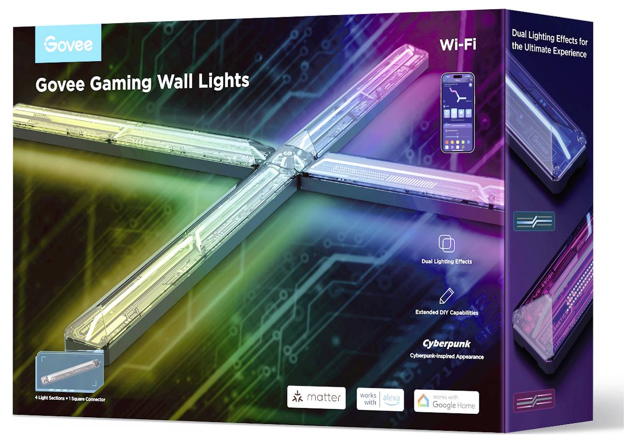 Govee Gaming Wall light H6063312 LED-Wandleuchte 72W LED-Modul Schwarz