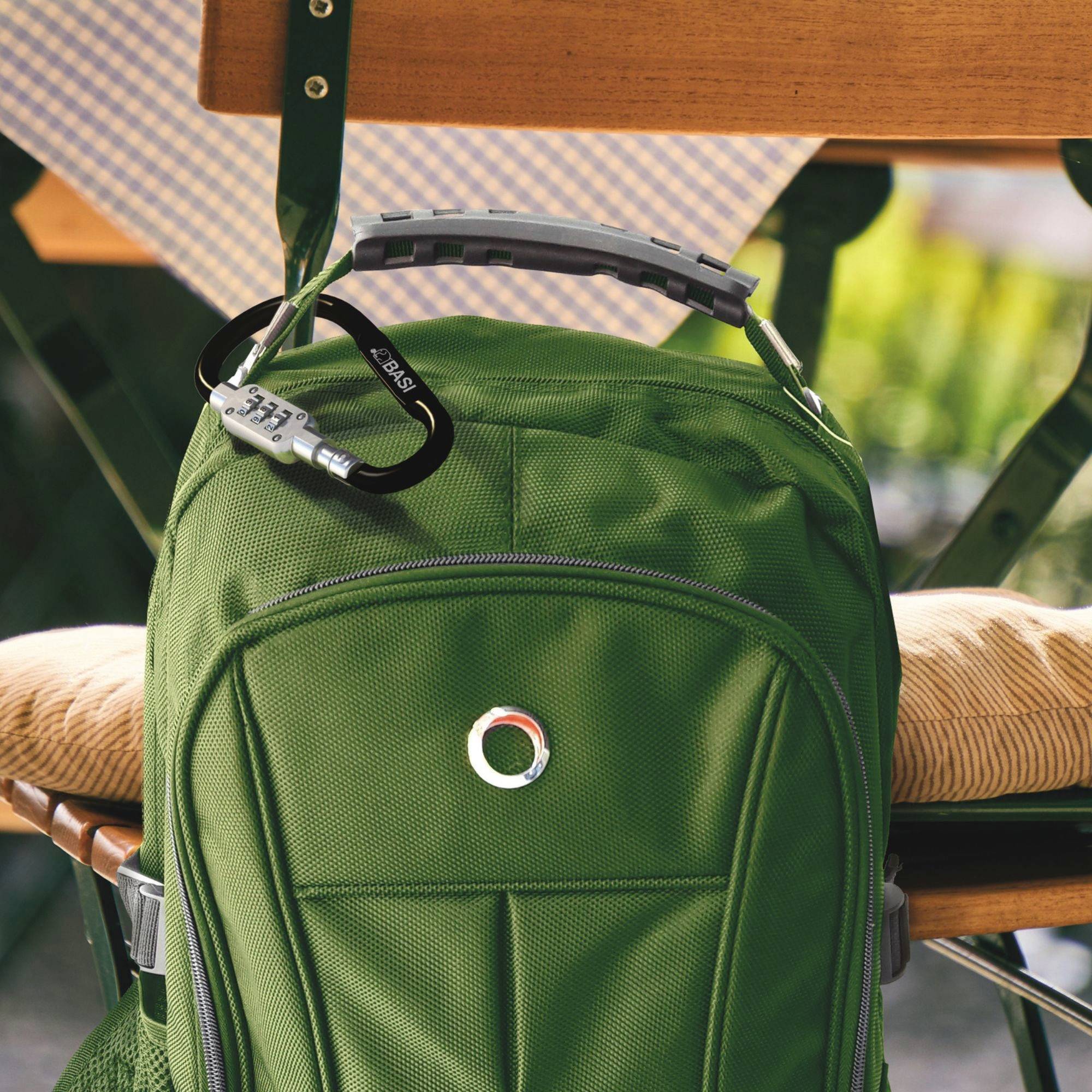 Basi 0006-0104-1100 - Karabinerhaken - Aluminium eloxiert - 3-stellige Zahlenkombination - schwarz - 0006-0104-100 (Ø x L) 6mm