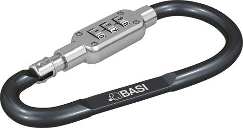 Basi 0006-0104-1100 - Karabinerhaken - Aluminium eloxiert - 3-stellige Zahlenkombination - schwarz -