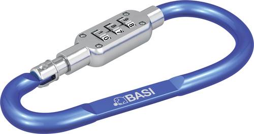 Basi 0006-0104-1300 - Karabinerhaken - Aluminium eloxiert - 3-stellige Zahlenkombination - blau - 00