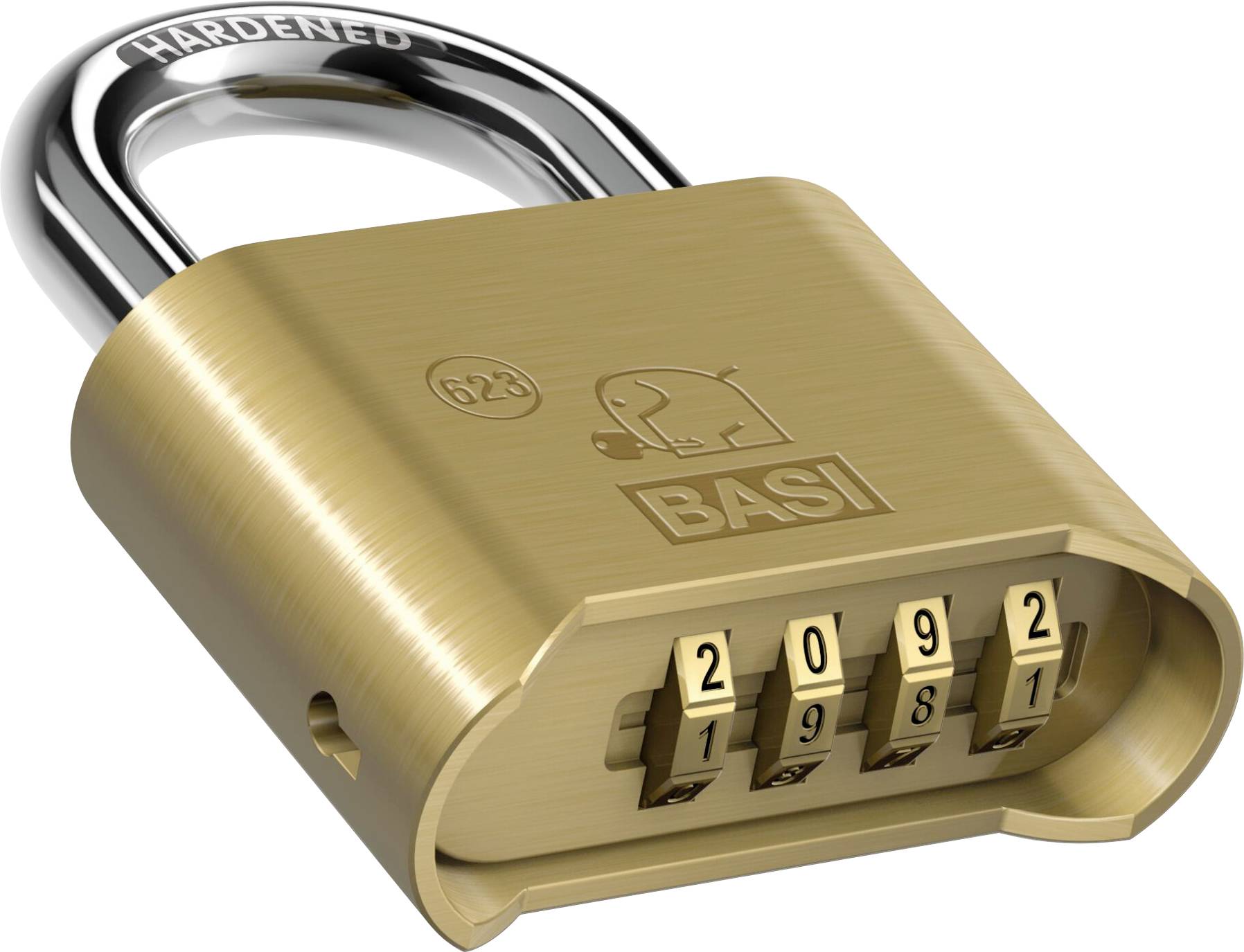 Basi 6230-5000 Vorhängeschloss 52mm Messing Zahlenschloss