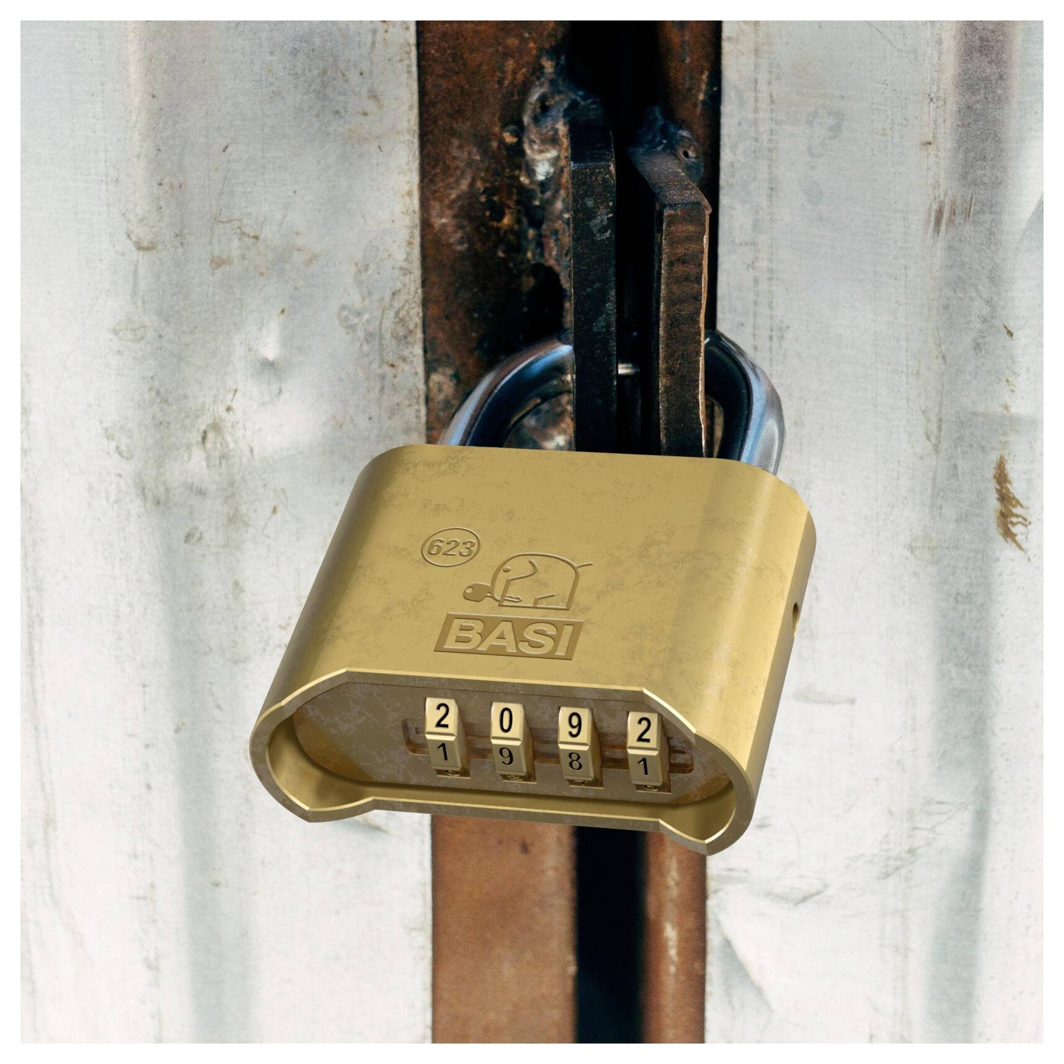 Basi 6230-5000 Vorhängeschloss 52mm Messing Zahlenschloss