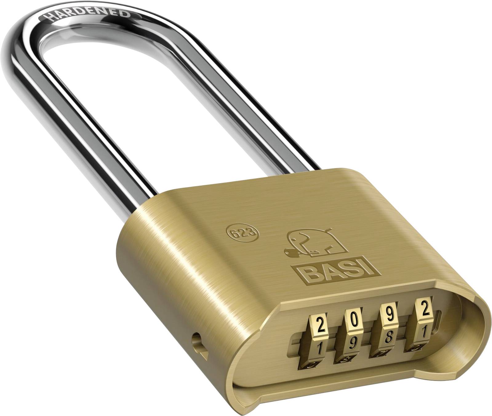Basi 6231-5000 Vorhängeschloss 52mm Messing Zahlenschloss