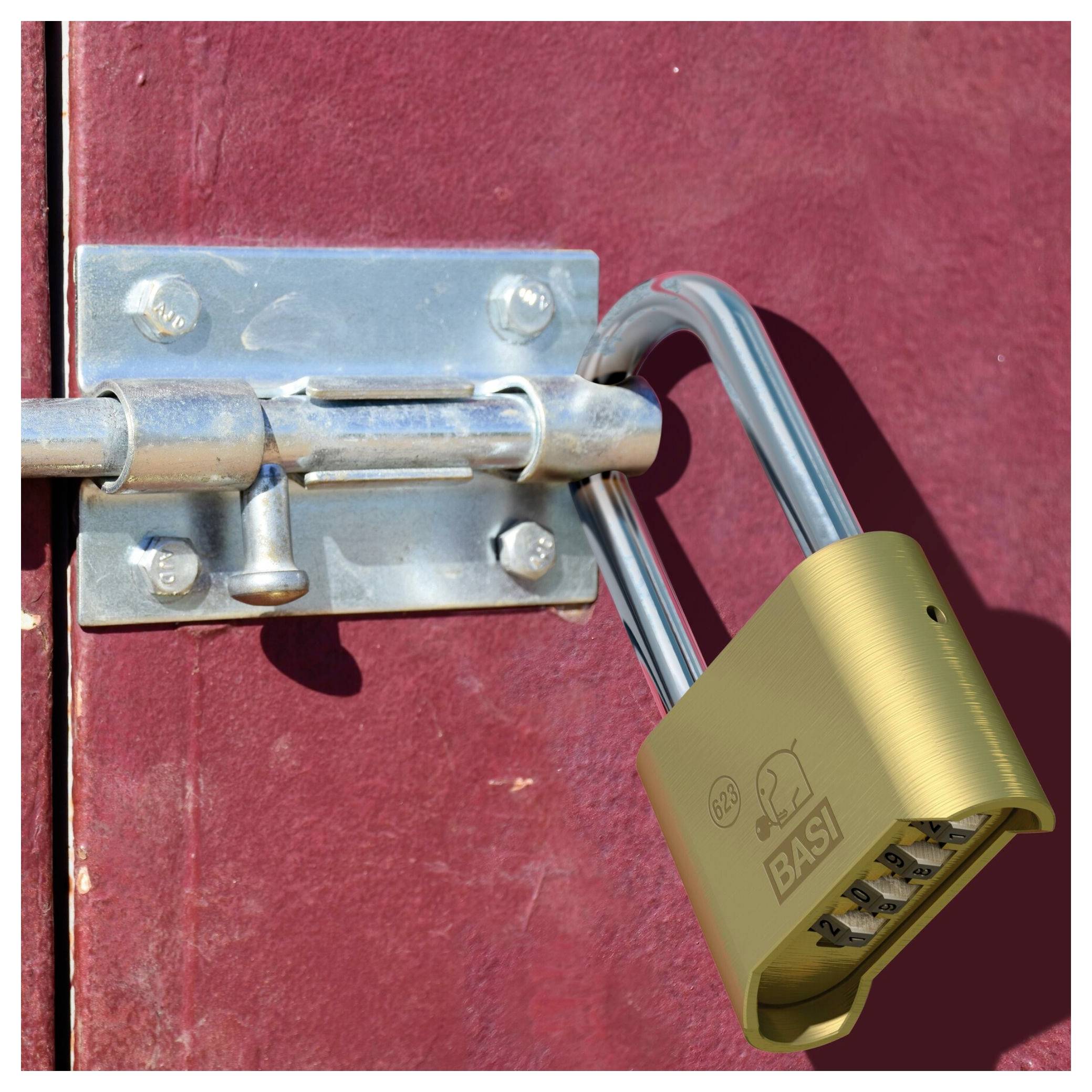 Basi 6231-5000 Vorhängeschloss 52mm Messing Zahlenschloss