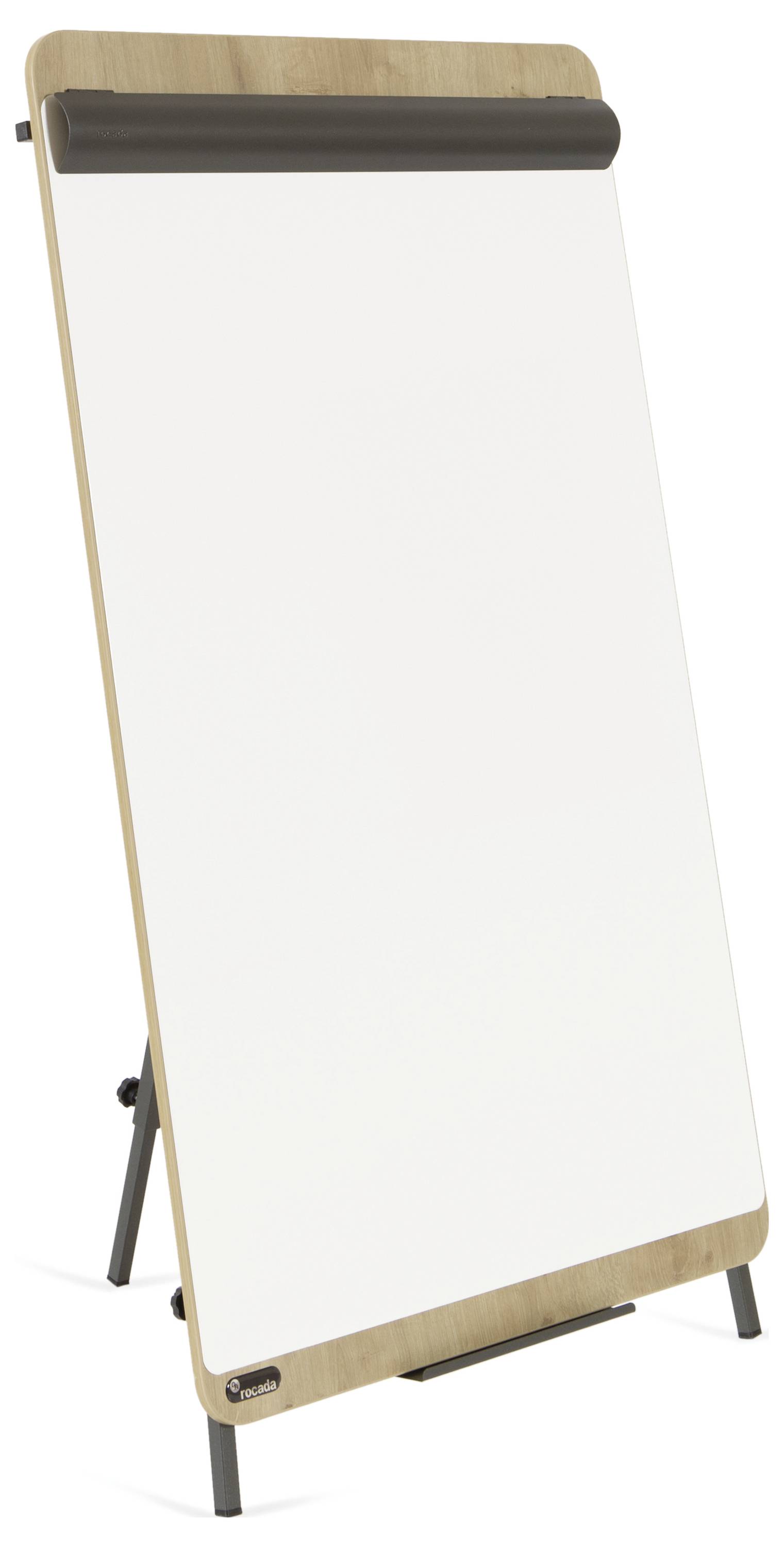 Rocada Flipchart NAT0610 (B x H) 700mm x 1900mm Holz, Eiche, Weiß (RAL 9003) abwischbar, beschriftbar, höhenverstellbar, Inkl