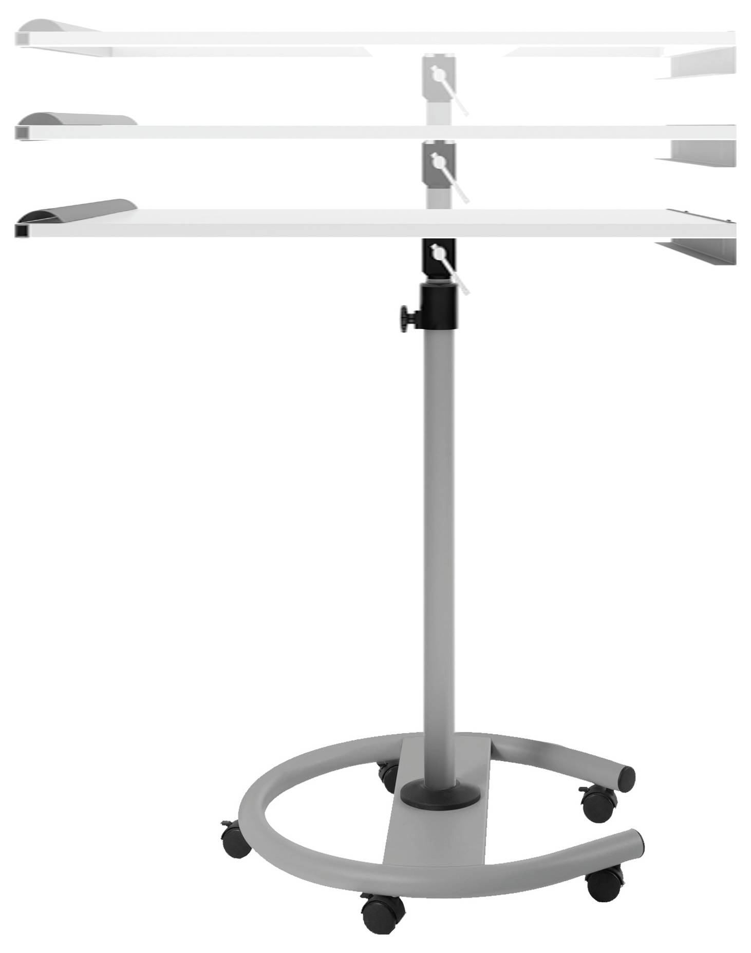 Rocada Flipchart 618 (B x H) 680mm x 1900mm Weiß, Grau abwischbar, beschriftbar, höhenverstellbar, Inkl. Ablageschale