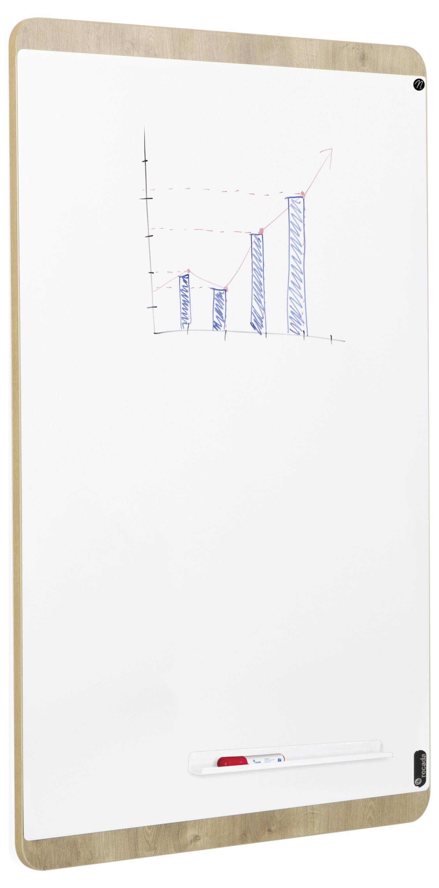 Rocada Whiteboard NAT6420 (B x H) 115cm x 75cm Weiß (RAL 9003) kunststoffbeschichtet Inkl. Ablageschale, Quer- oder Hochformat
