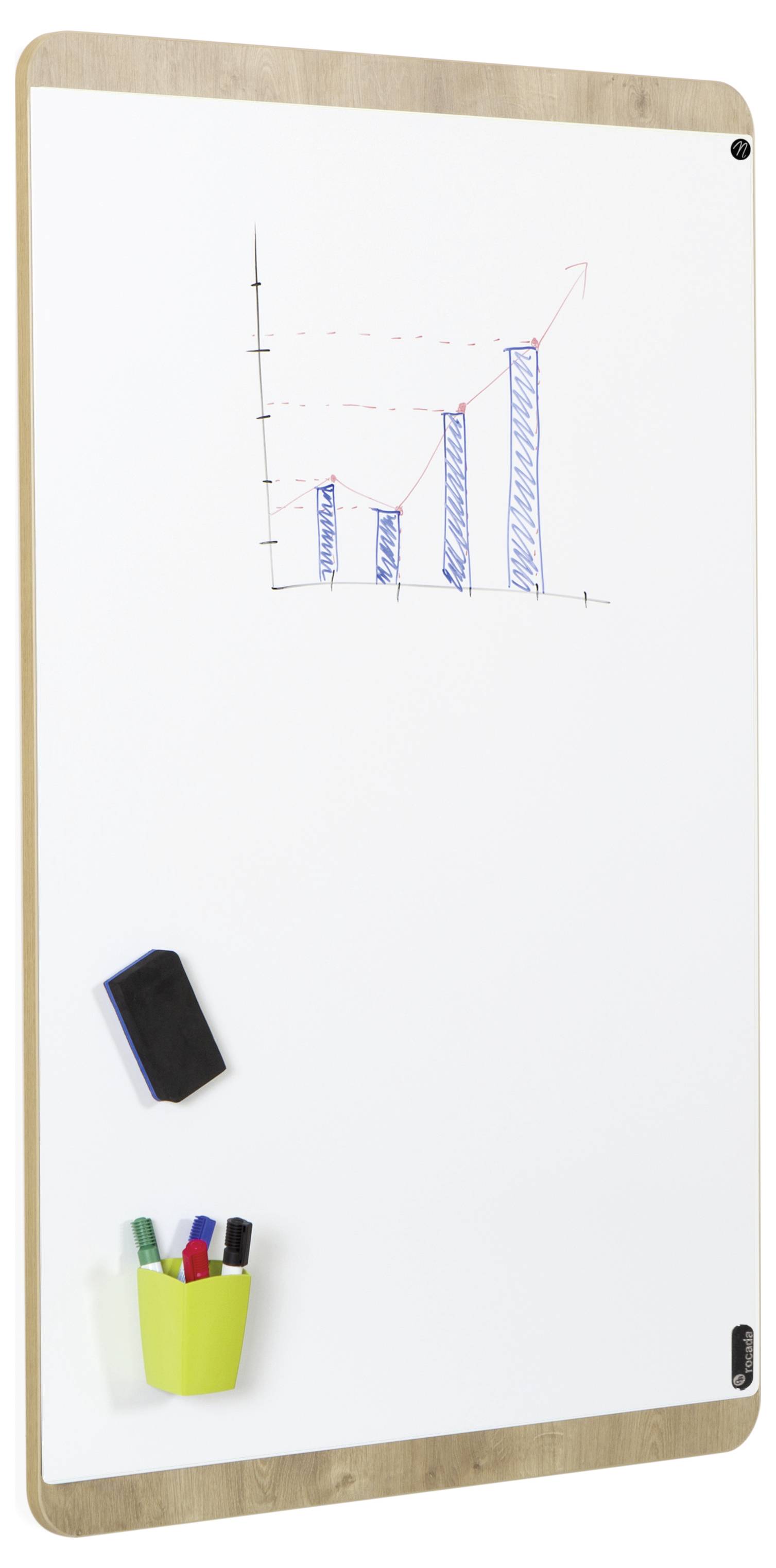 Rocada Whiteboard NAT6420 (B x H) 115cm x 75cm Weiß (RAL 9003) kunststoffbeschichtet Inkl. Ablageschale, Quer- oder Hochformat