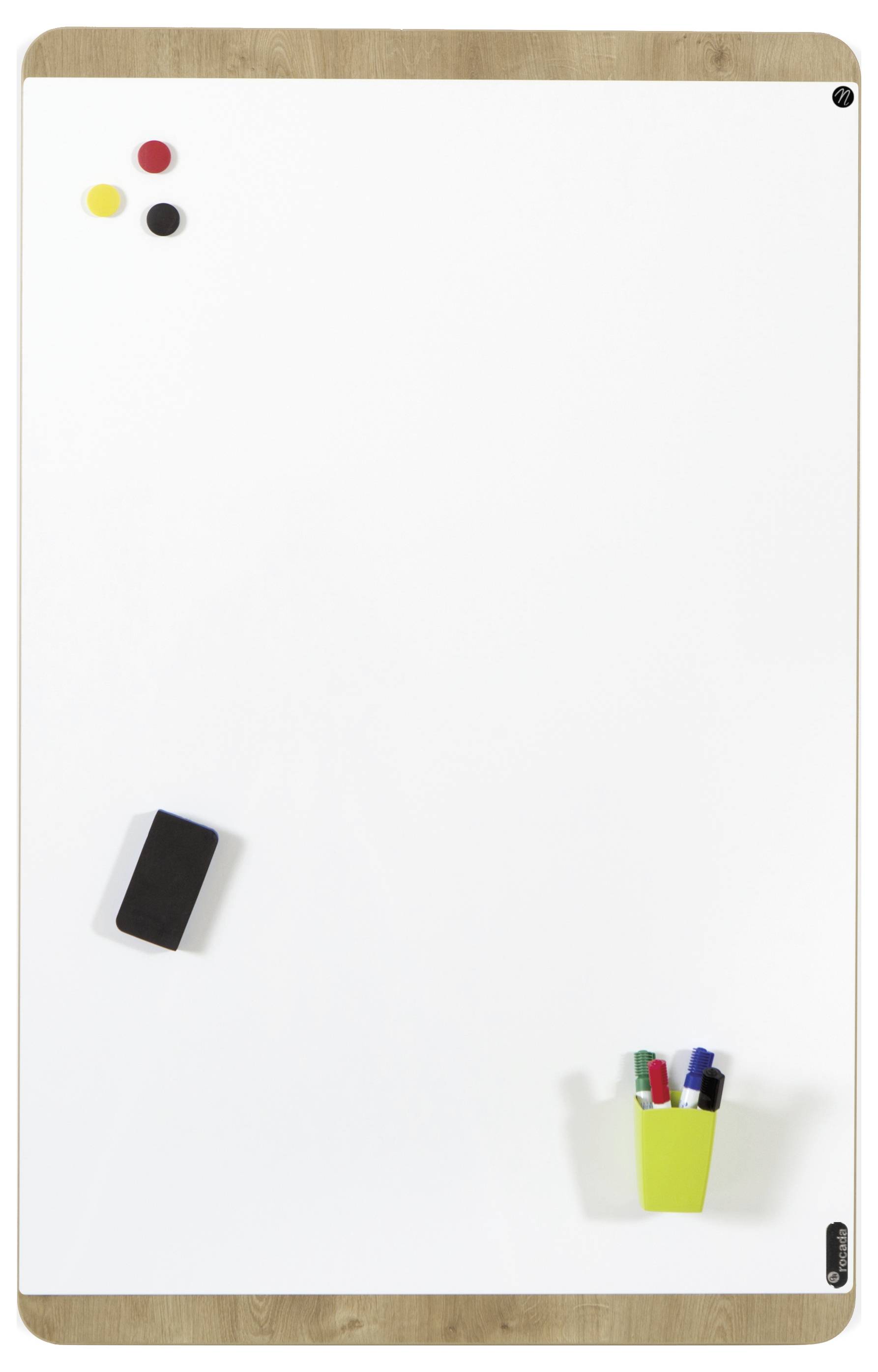 Rocada Whiteboard NAT6420 (B x H) 115cm x 75cm Weiß (RAL 9003) kunststoffbeschichtet Inkl. Ablageschale, Quer- oder Hochformat