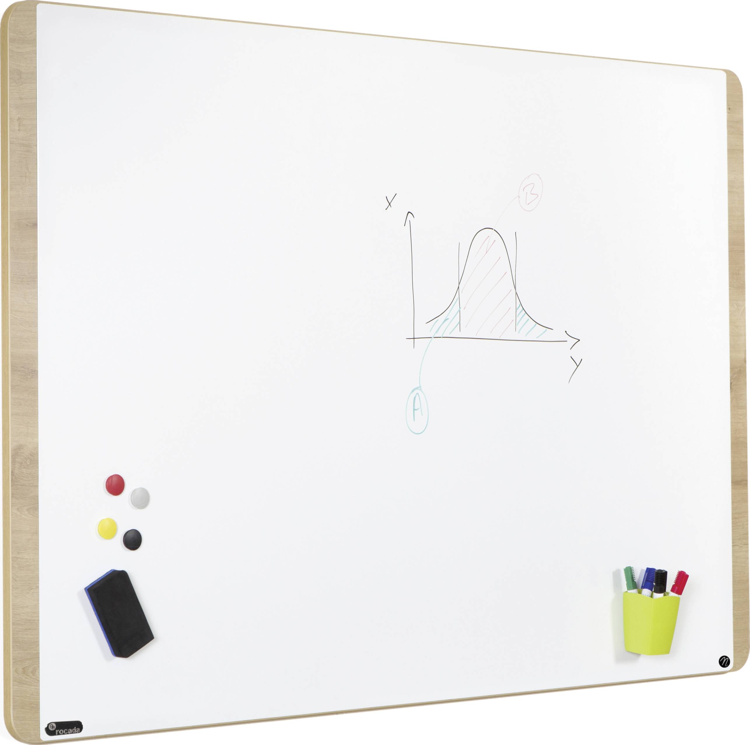 Rocada Whiteboard NAT6420 (B x H) 115cm x 75cm Weiß (RAL 9003) kunststoffbeschichtet Inkl. Ablageschale, Quer- oder Hochformat