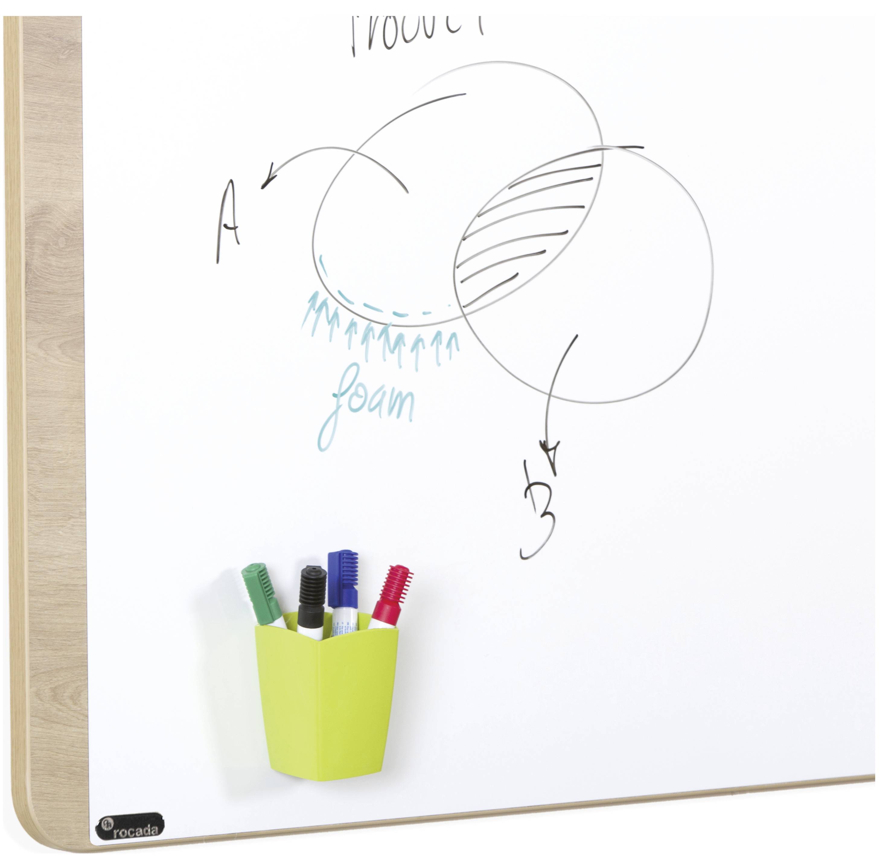 Rocada Whiteboard NAT6420 (B x H) 115cm x 75cm Weiß (RAL 9003) kunststoffbeschichtet Inkl. Ablageschale, Quer- oder Hochformat